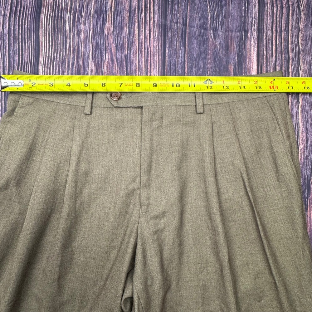 Ralph Lauren Dress Pants 32x30 Poly Rayon Blend Classic Pleated Cuffed Trousers - Picture 4 of 7